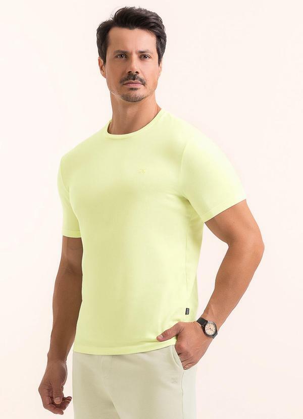 Camiseta em Algodão Premium com Ribana Amarelo