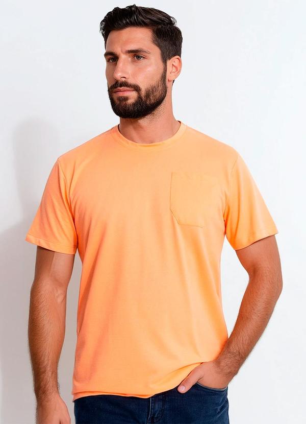 Vista 2 Camiseta em Malha Favo Laranja Multimarcas Multimarcas