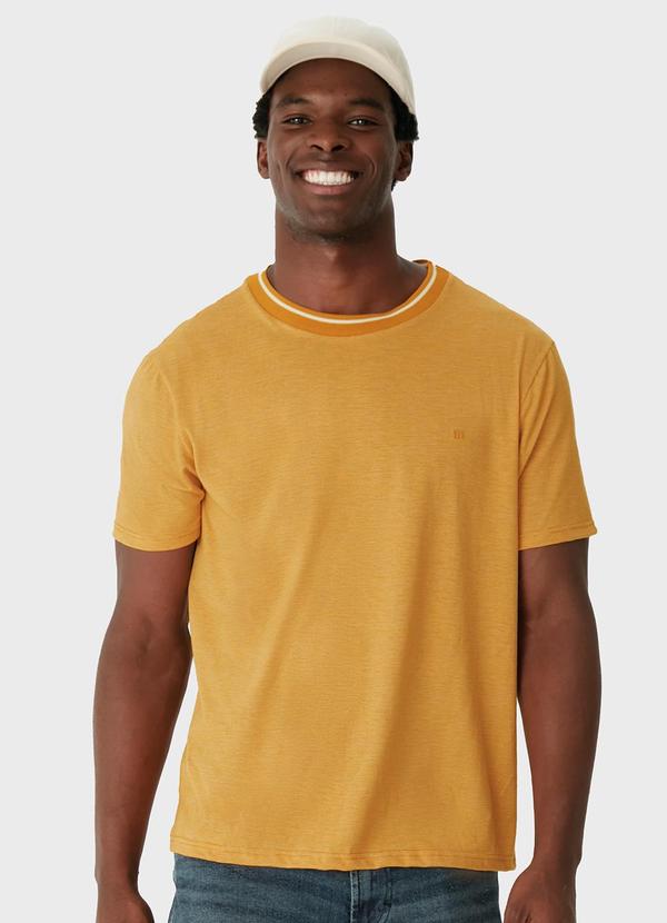 Vista 2 Camiseta em Malha Fio a Fio Amarelo Mostarda Malwee Malwee