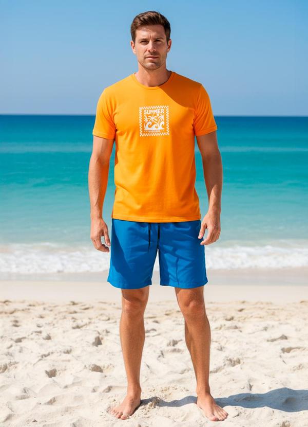 Camiseta em Malha Laranja