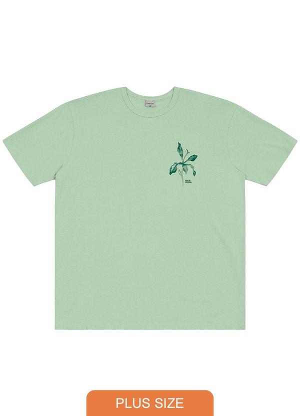 Vista 2 Camiseta em Malha Linho Plus Verde Menta Malwee Malwee