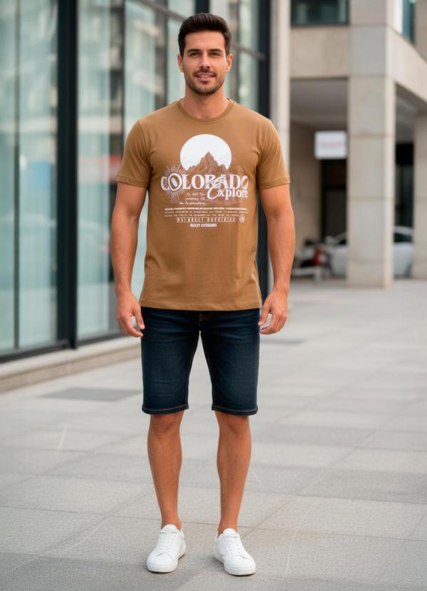 Camiseta em Malha Marrom