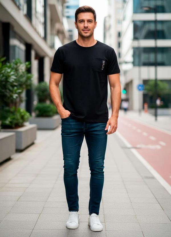 Camiseta em Malha Preto