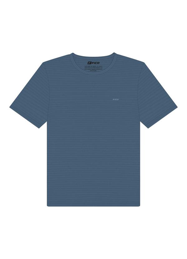 Camiseta em Malha Texturizada Azul