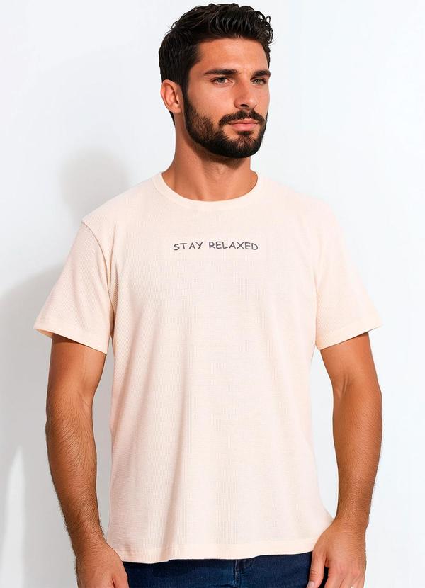 Vista 2 Camiseta em Malha Waffle Creme Multimarcas Multimarcas