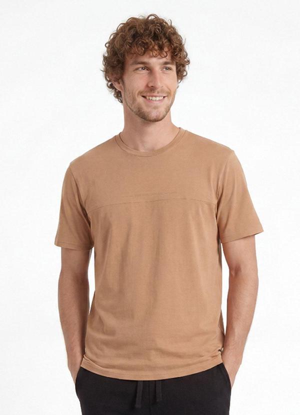 Camiseta em Meia Malha Bege