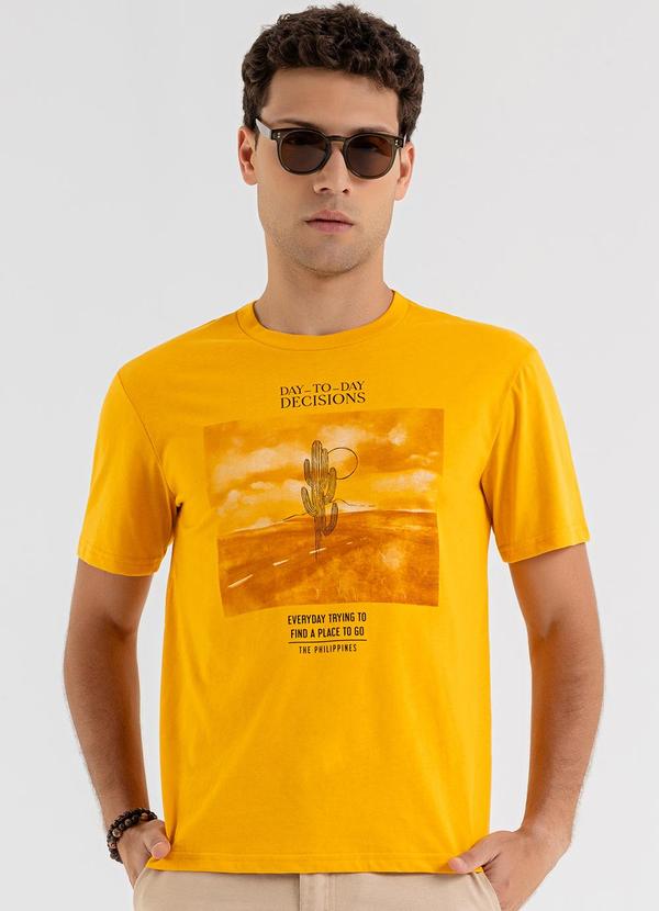 Camiseta em Meia Malha Laranja