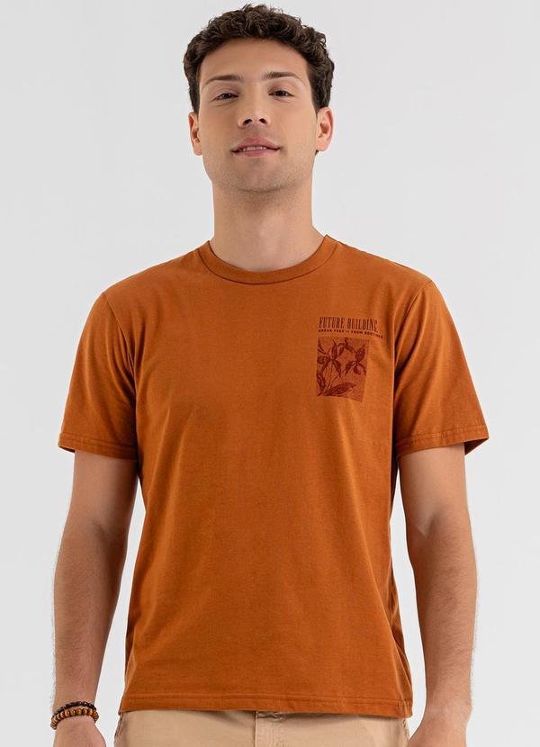 Camiseta em Meia Malha Marrom