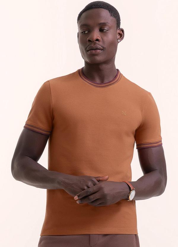 Camiseta em Piquet com Elastano Laranja