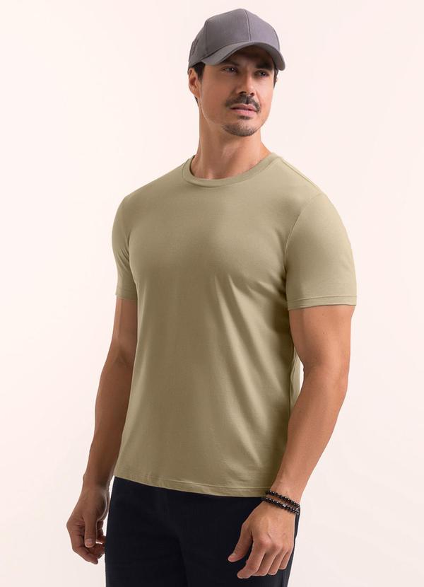 Camiseta em Ribana de Algodão Marrom