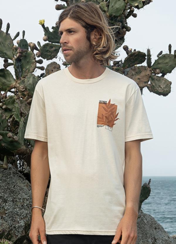 Vista 2 Camiseta Estampada Masculina Bege The Philippines The Philippines