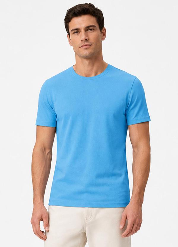 Camiseta Feminina Básica em Algodão Azul