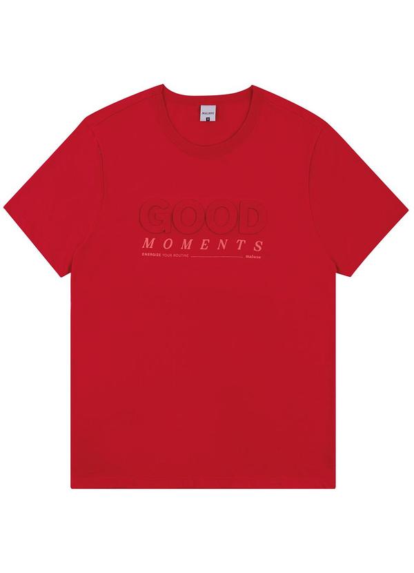 Vista 2 Camiseta Good Moments em Malha Vermelho Malwee Malwee