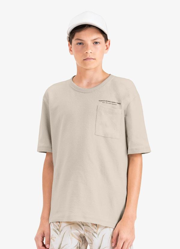 Vista 2 Camiseta Juvenil Masculino em Malhão Fruit Bege MINTY MINTY