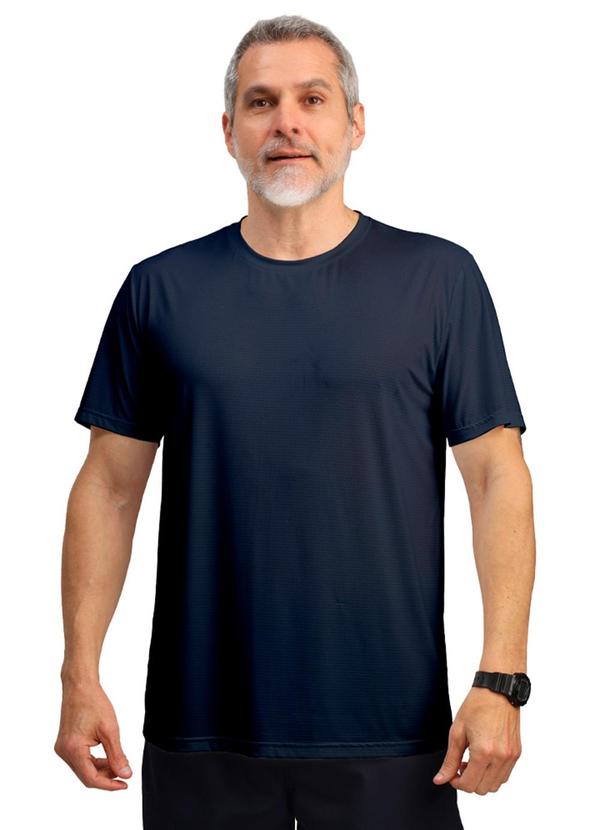 Vista 2 Camiseta M/C Dry Poliamida Furadinha Imp.Marinho Biogás Biogás