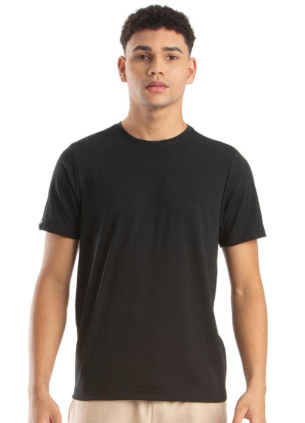 Camiseta M/C Meia Malha Pv c/ Elastano Preto