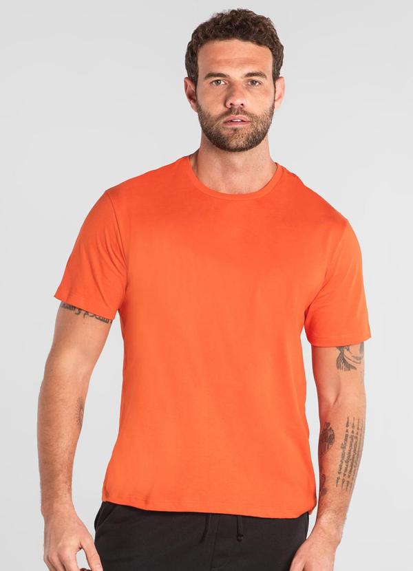 Vista 2 Camiseta Manga Curta Masculina Just Basic Laranja JUST BASIC