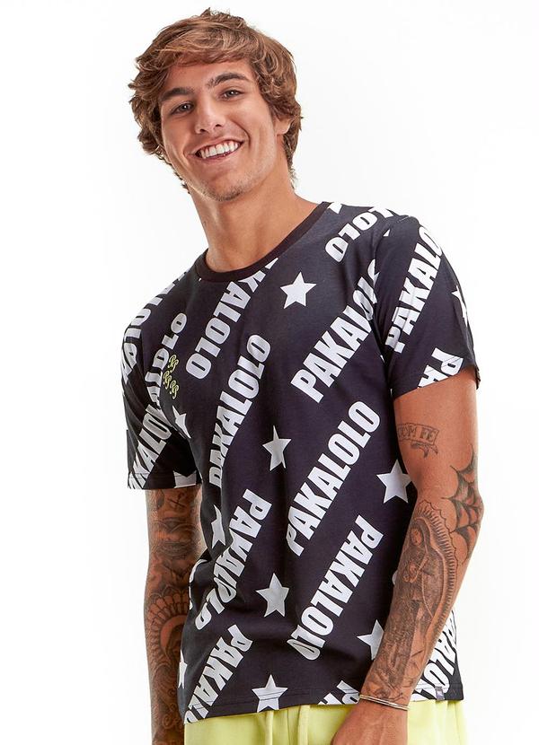 Vista 2 Camiseta Manga Curta Masculina Preto Pakalolo Pakalolo