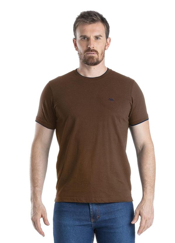 Camiseta Manga Curta Meia Malha Camurça