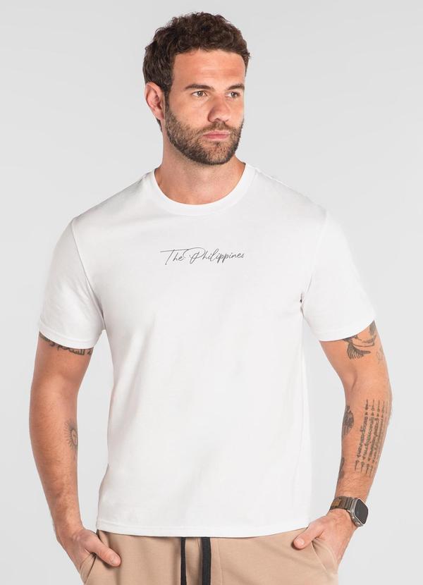 Vista 2 Camiseta Masculina Algodão The Philippines Branco The Philippines
