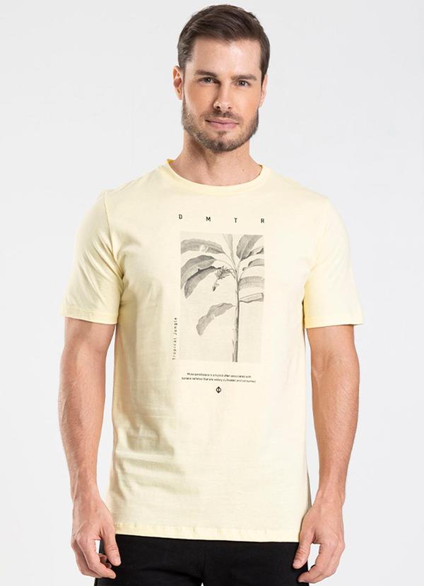 Vista 2 Camiseta Masculina Amarelo Diametro Diametro
