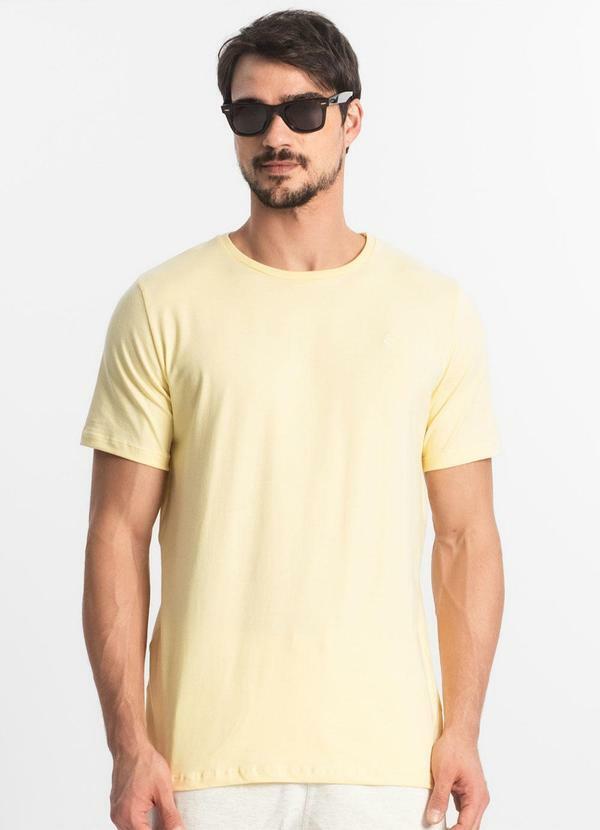 Vista 2 Camiseta Masculina Basica Amarelo Diametro Diametro