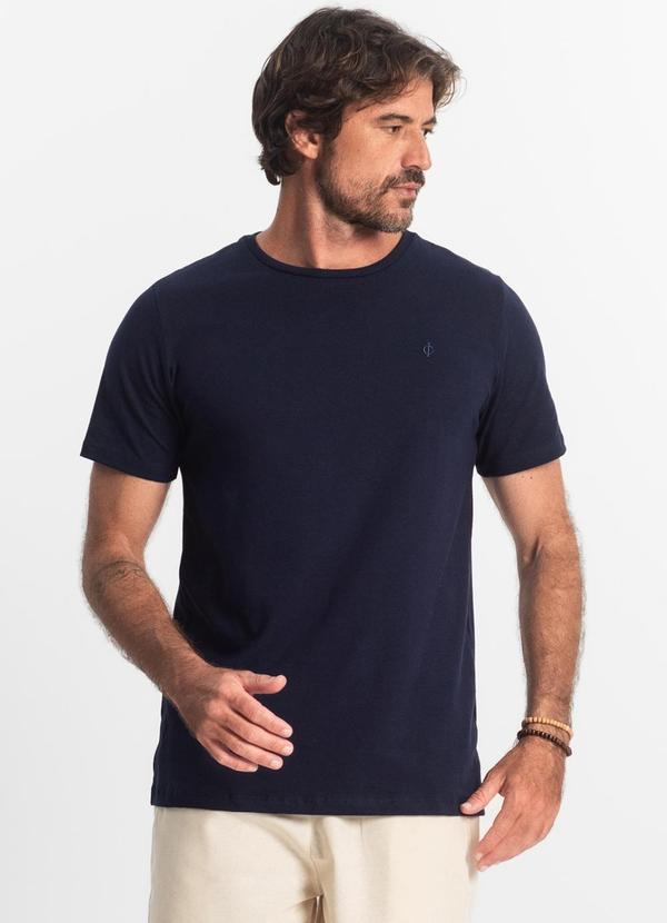 Vista 2 Camiseta Masculina Basica Azul Diametro Diametro