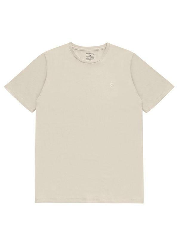 Vista 2 Camiseta Masculina Basica Bege Diametro Diametro