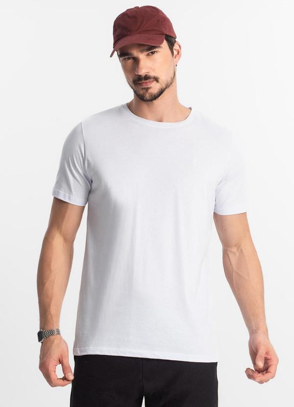Vista 2 Camiseta Masculina Basica Branco Diametro Diametro