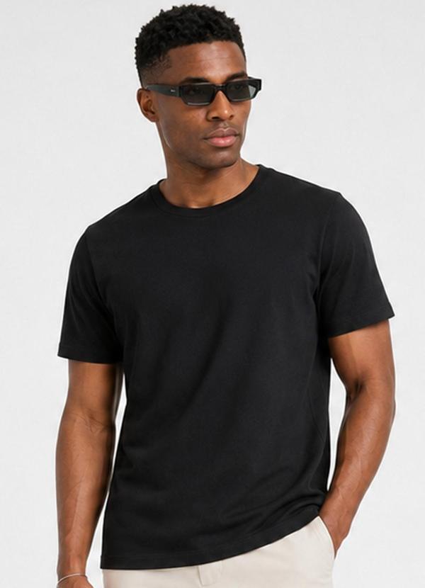 Camiseta Masculina Básica Manga Curta Preto