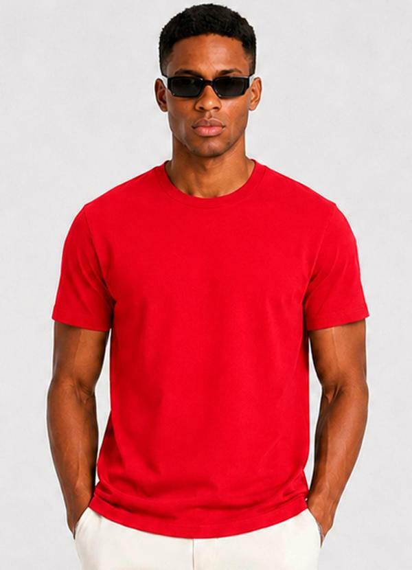 Camiseta Masculina Básica Manga Curta Vermelho