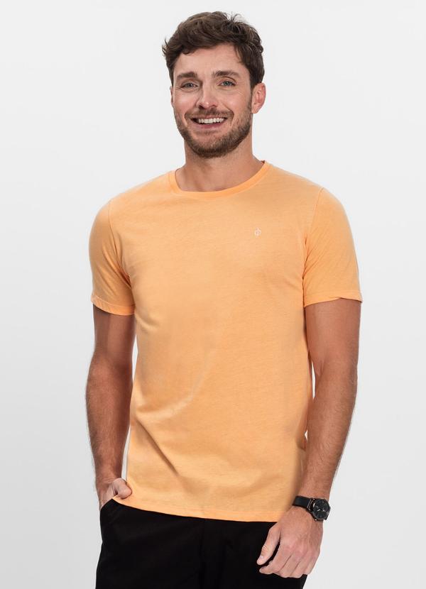 Camiseta Masculina Básica Meia Malha Laranja