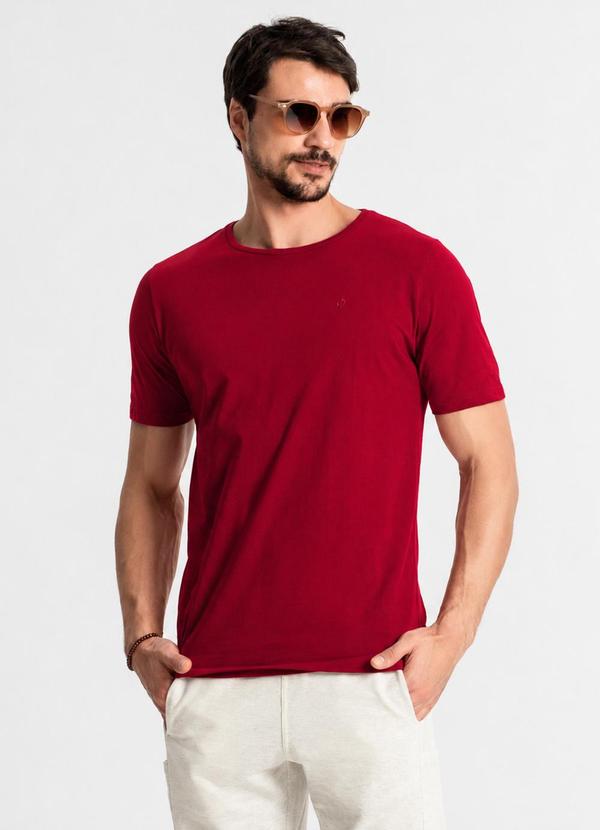 Camiseta Masculina Básica Meia Malha Vermelho