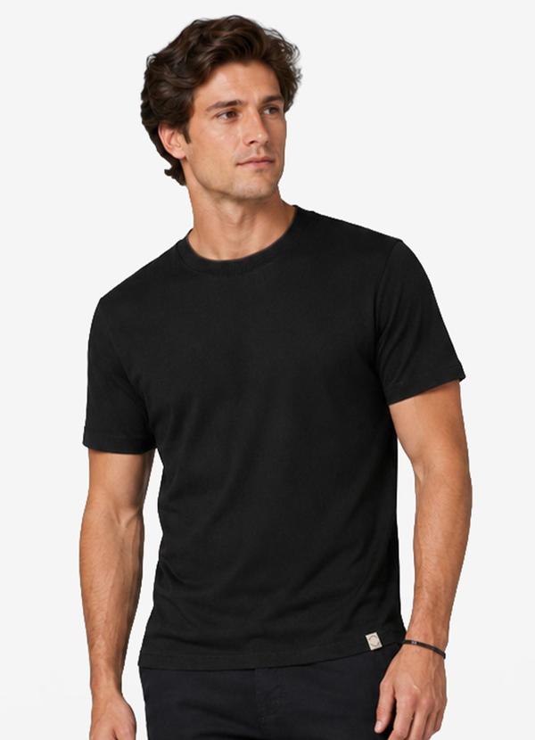 Camiseta Masculina Básica Pique Preto