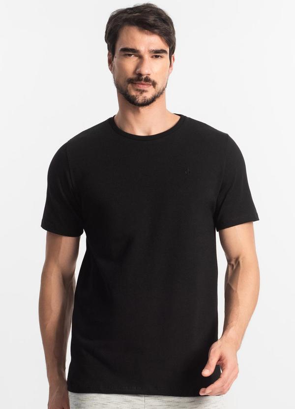 Vista 2 Camiseta Masculina Basica Preto Diametro Diametro