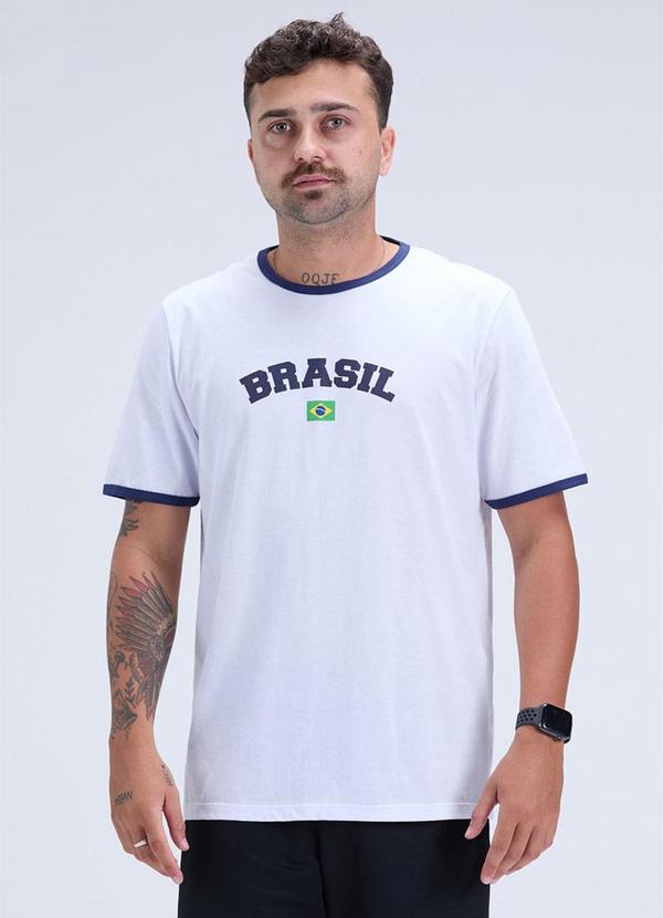 Camiseta Masculina Brasil Copa Branco Branco