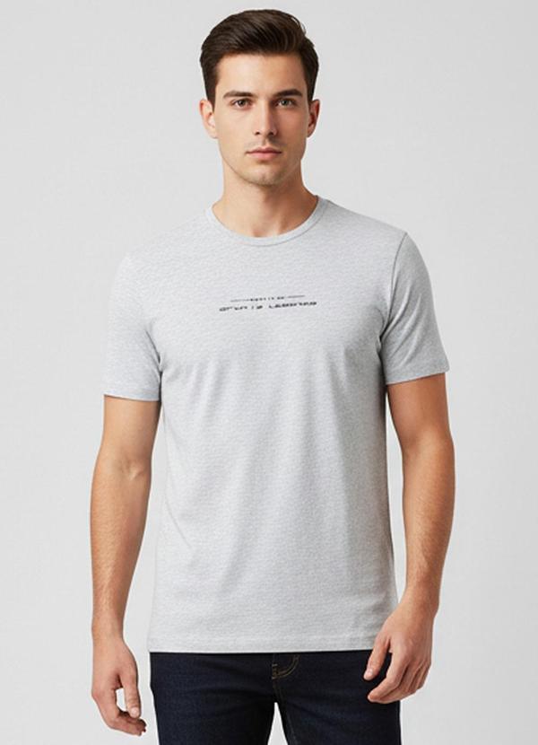 Vista 2 Camiseta Masculina Cinza Select Select