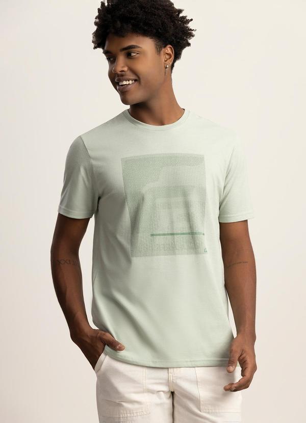 Vista 2 Camiseta Masculina com Estampa em Malha Verde Fico Fico