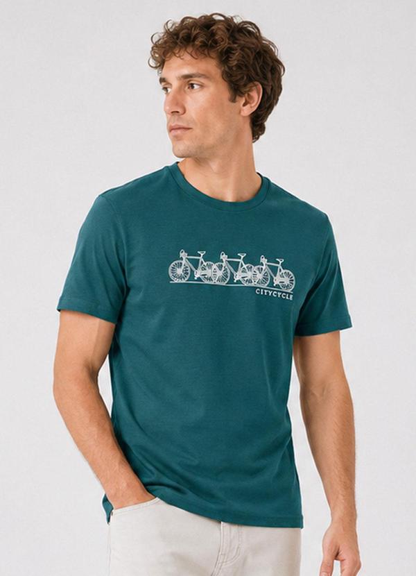 Camiseta Masculina com Estampa Verde