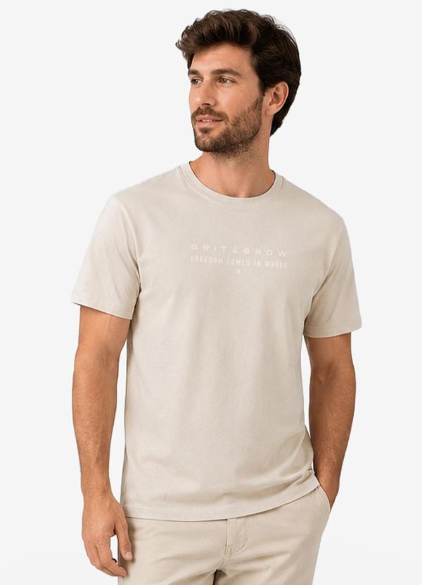 Camiseta Masculina Cotton Leve Bege