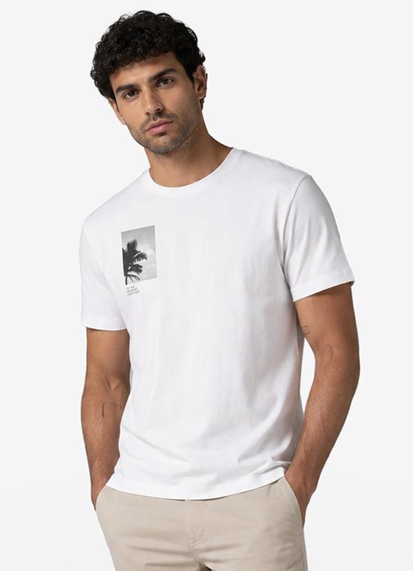 Camiseta Masculina Cotton Leve com Uv Branco