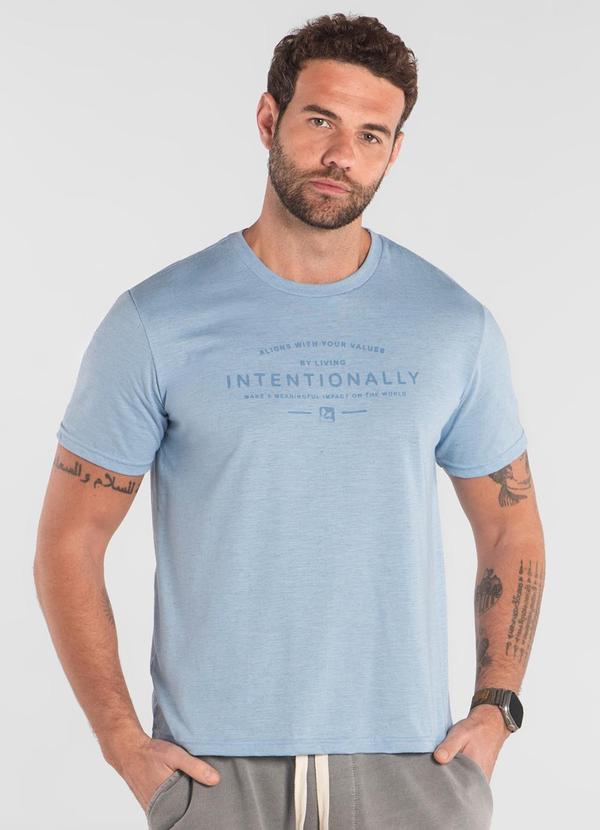 Camiseta Masculina em Algodão Azul