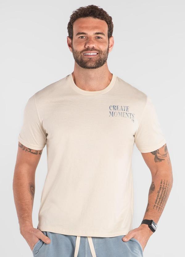 Vista 2 Camiseta Masculina em Algodão The Philippines Bege The Philippines