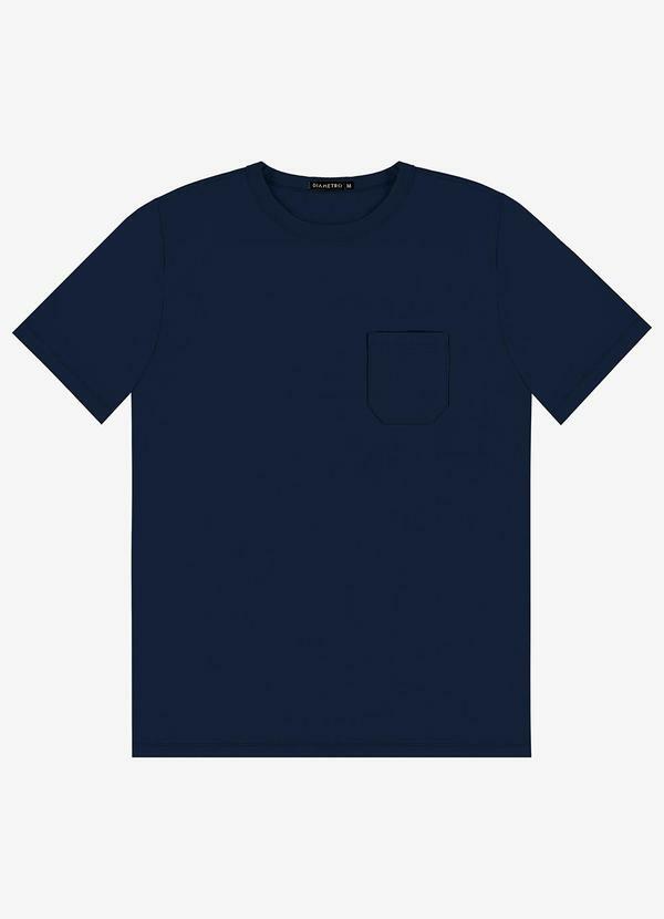 Camiseta Masculina em Meia Malha Azul