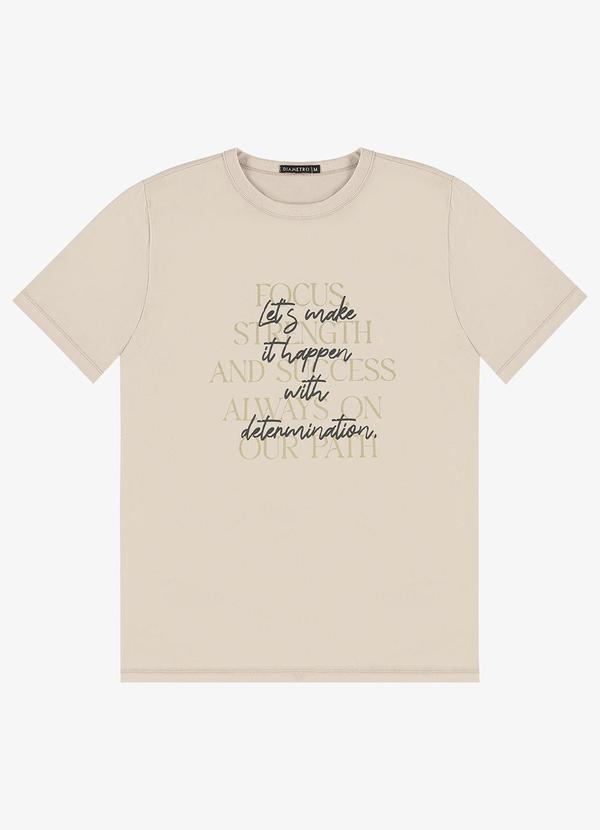 Camiseta Masculina em Meia Malha Bege