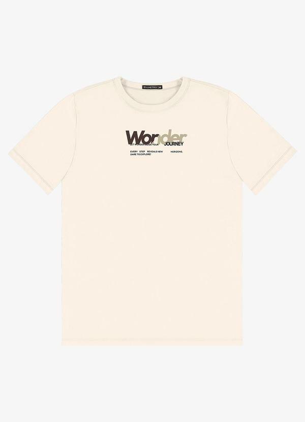 Camiseta Masculina em Meia Malha Bege