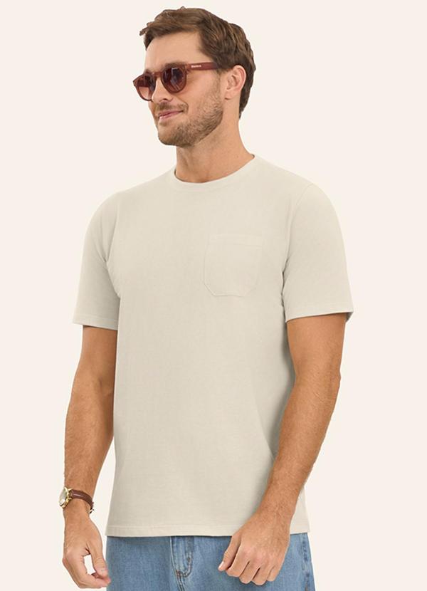 Camiseta Masculina em Meia Malha Bege