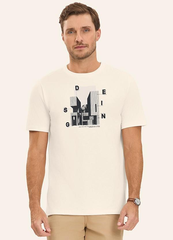 Camiseta Masculina em Meia Malha Bege