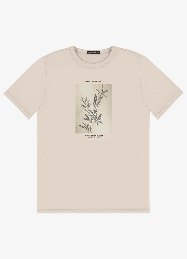 Camiseta Masculina em Meia Malha Bege