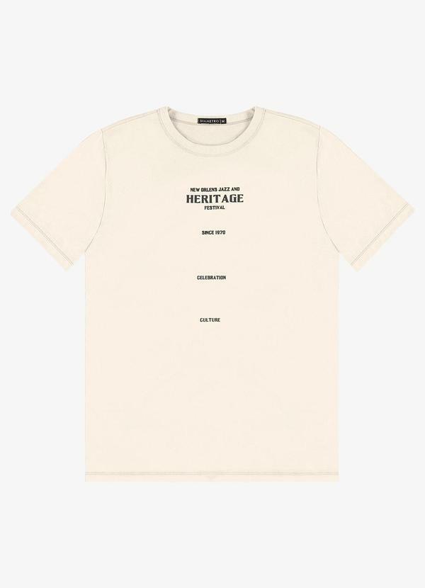 Camiseta Masculina em Meia Malha Bege
